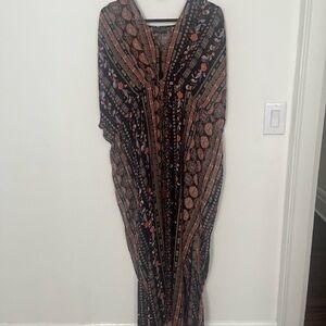 Dress Forum Black and Orange Maxi Dress